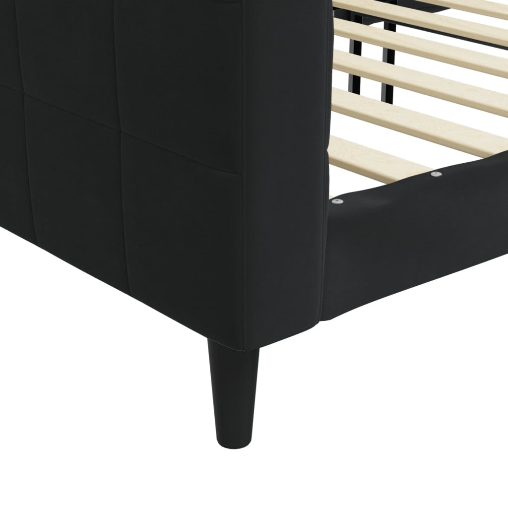 Sofa, juodos spalvos, 100x200cm, aksomas