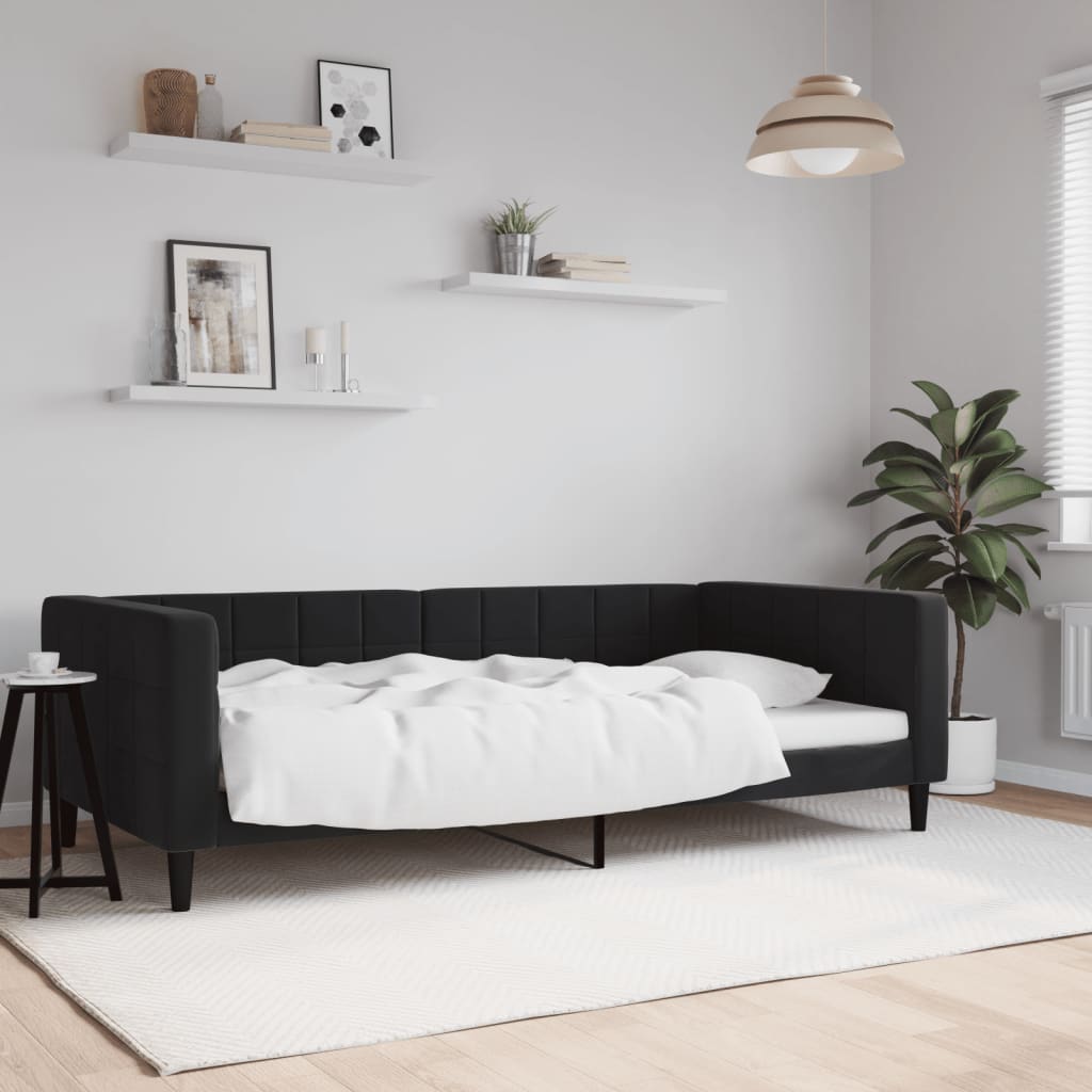 Sofa, juodos spalvos, 100x200cm, aksomas