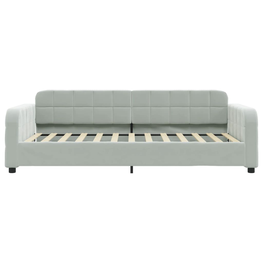 Sofa, šviesiai pilkos spalvos, 80x200cm, aksomas