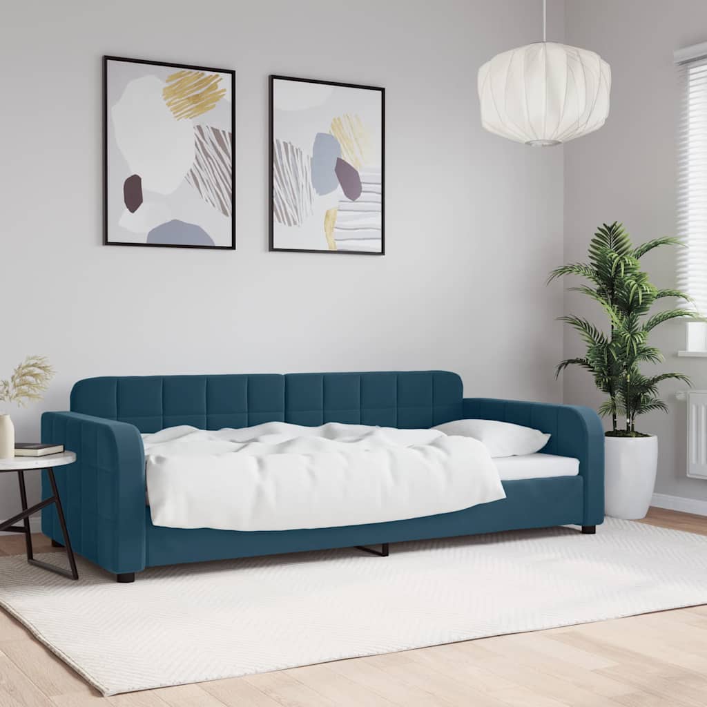 Sofa, mėlynos spalvos, 90x200cm, aksomas
