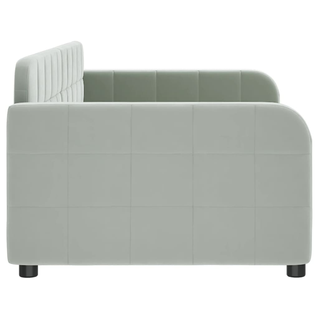 Sofa, šviesiai pilkos spalvos, 90x200cm, aksomas