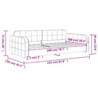 Sofa, juodos spalvos, 100x200cm, aksomas