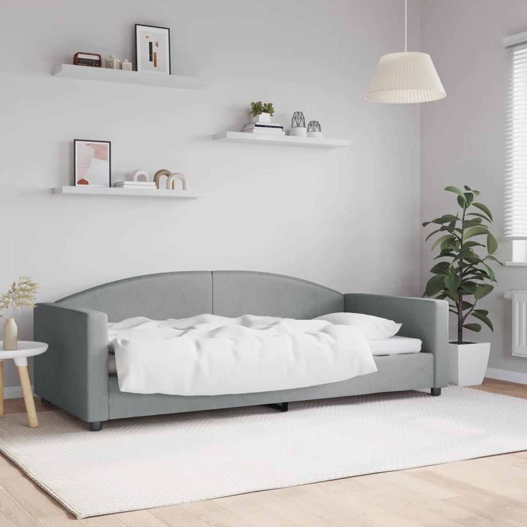 Sofa, šviesiai pilkos spalvos, 90x200cm, audinys