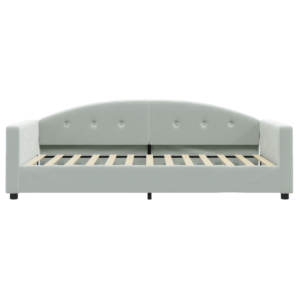 Sofa, šviesiai pilkos spalvos, 90x200cm, aksomas