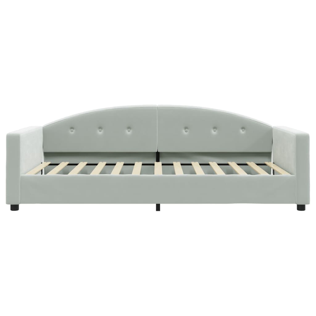 Sofa, šviesiai pilkos spalvos, 100x200cm, aksomas