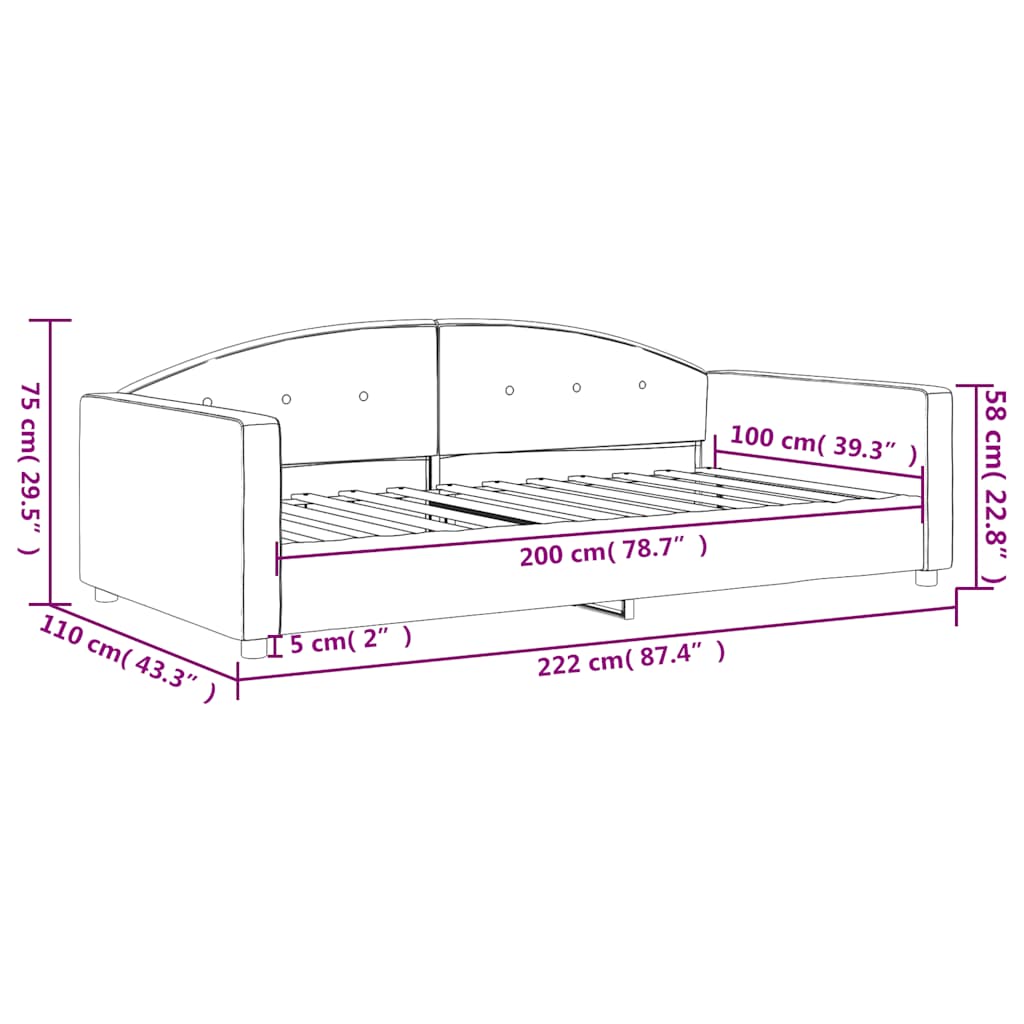 Sofa, tamsiai žalios spalvos, 100x200cm, aksomas