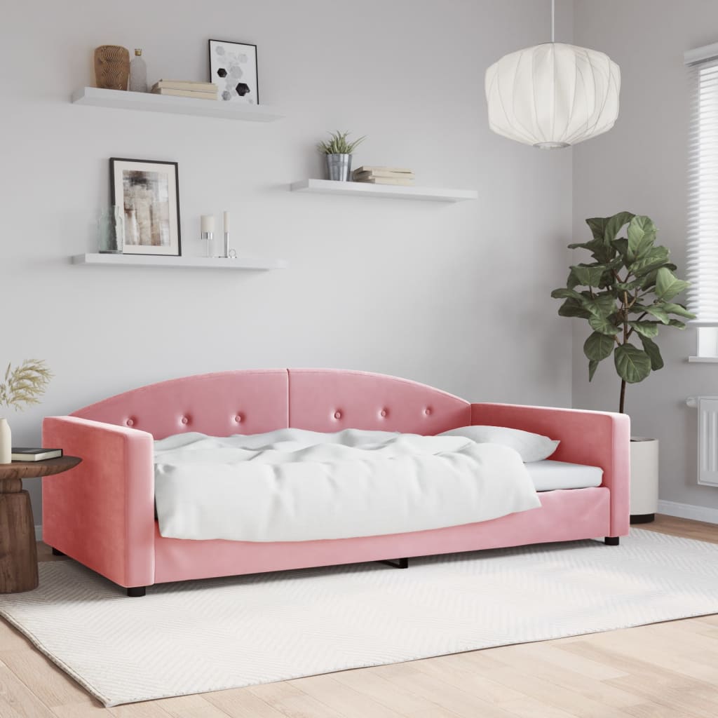 Sofa, rožinės spalvos, 100x200cm, aksomas