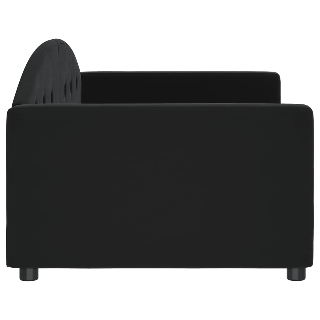 Sofa, juodos spalvos, 90x190cm, aksomas