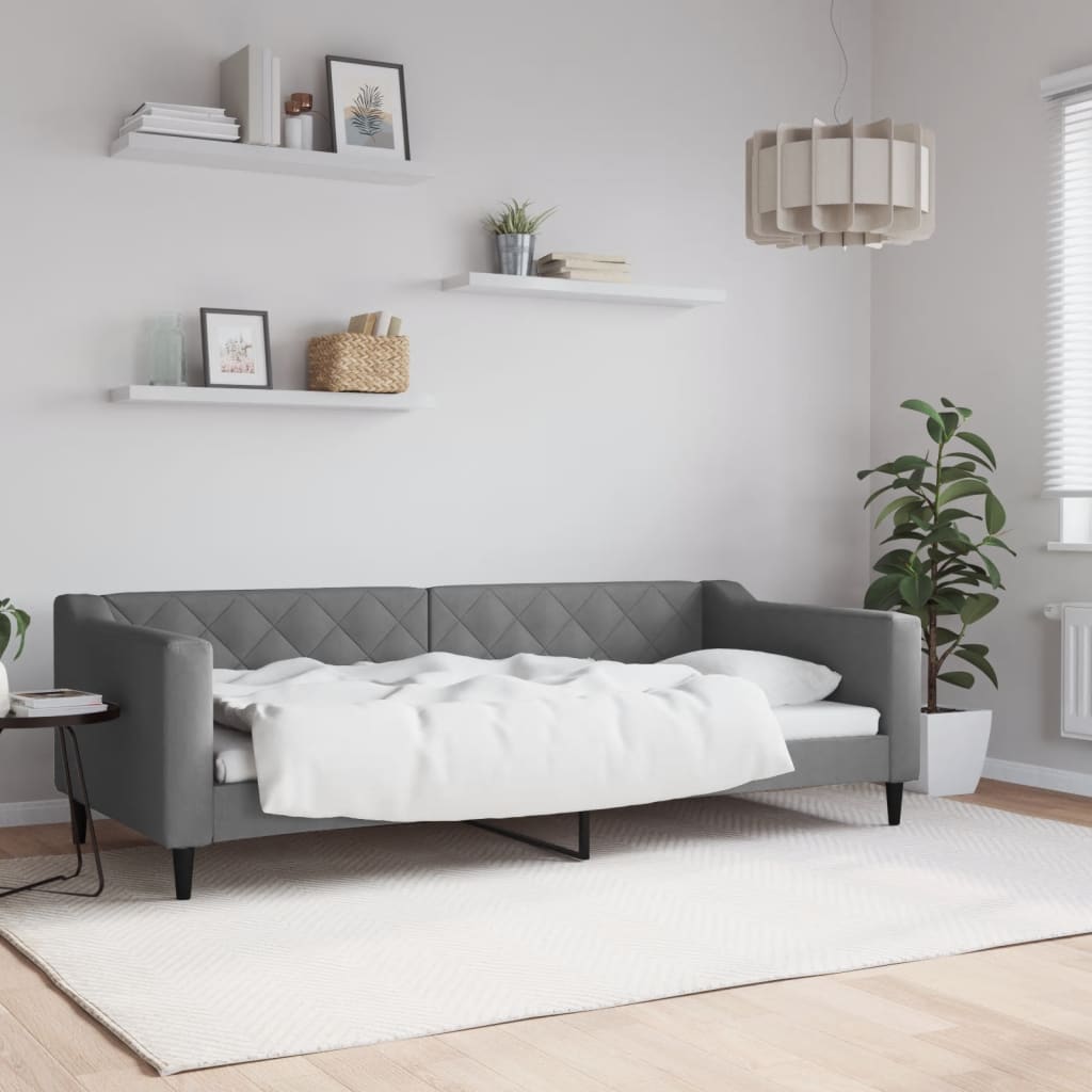 Sofa, tamsiai pilkos spalvos, 90x200cm, audinys