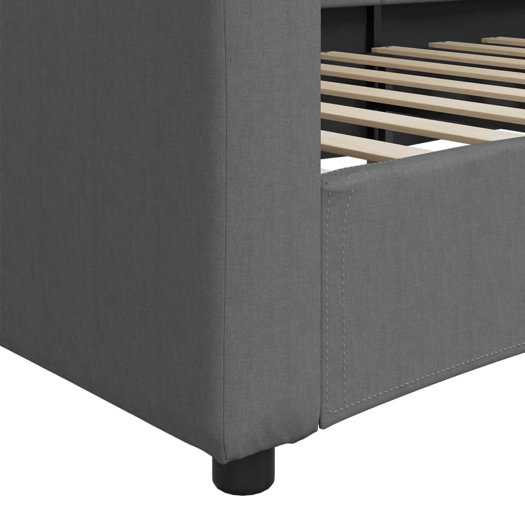 Sofa, tamsiai pilkos spalvos, 90x200cm, audinys