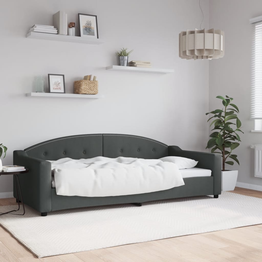 Sofa, tamsiai pilkos spalvos, 90x200cm, audinys