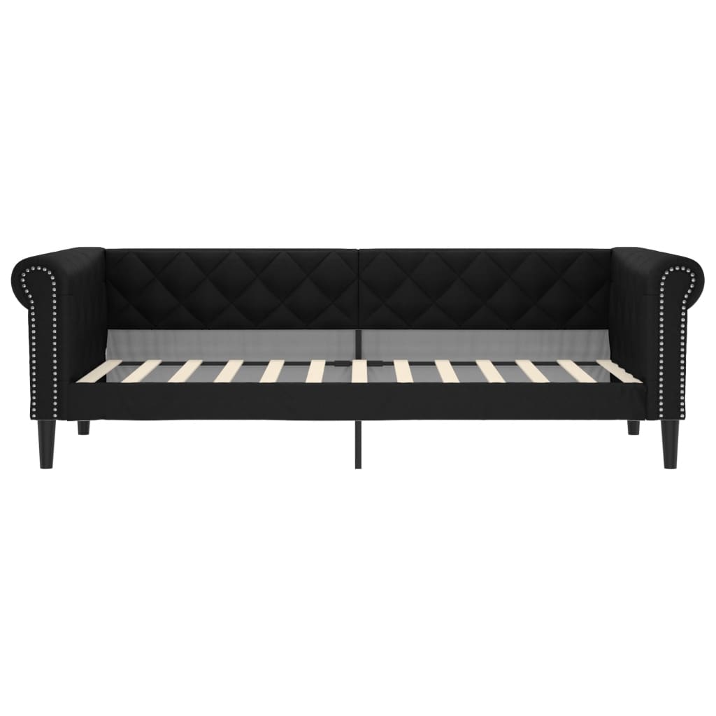 Sofa, juodos spalvos, 90x200cm, dirbtinė oda