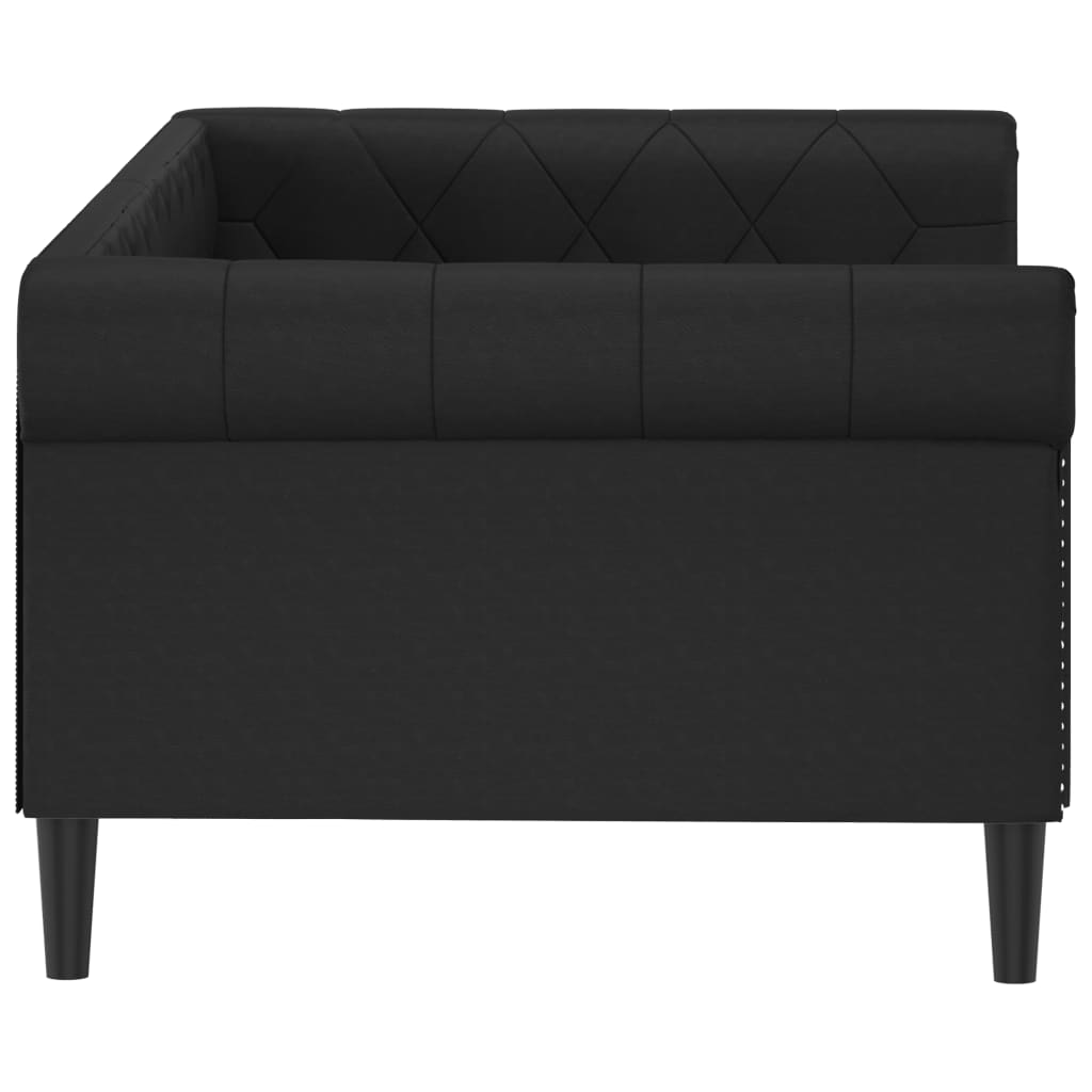 Sofa, juodos spalvos, 90x200cm, dirbtinė oda