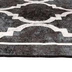 Kilimas, juodas ir baltas, 80x300 cm, neslystantis, plaunamas