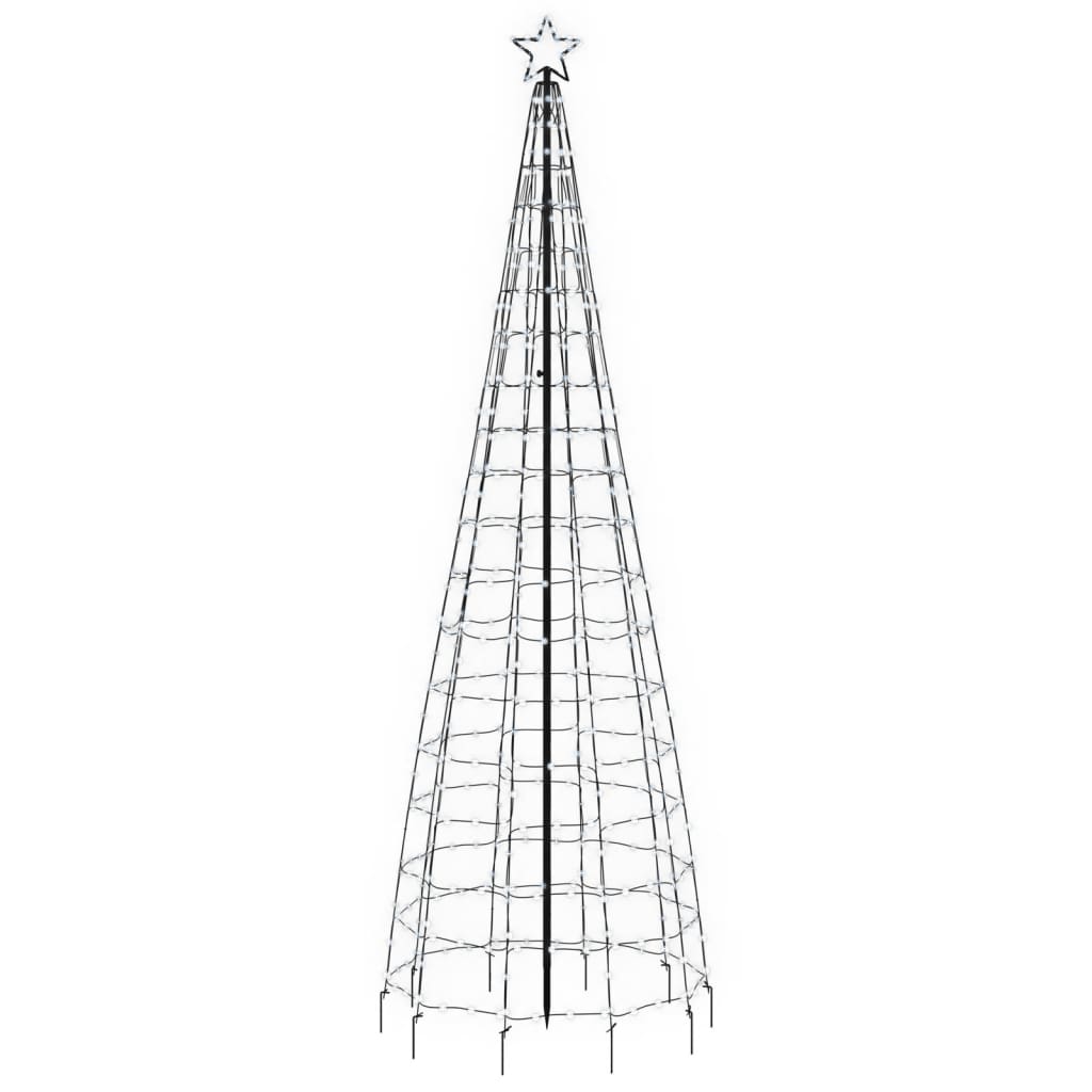 LED Kalėdų eglutė su smaigaliais 570 LED šalta balta 300 cm