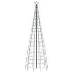 LED Kalėdų eglutė su smaigaliais 570 LED šalta balta 300 cm