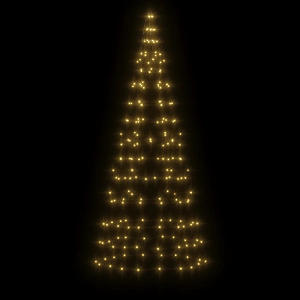 LED Kalėdų eglutė ant vėliavos stiebo 200LED Šiltai balta 180cm