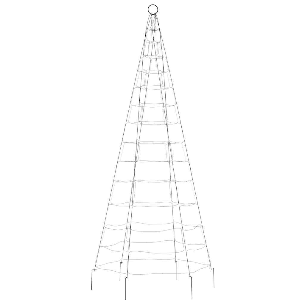 vidaXL LED Kalėdų eglutė ant vėliavos stiebo 200LED šaltai balta 180cm