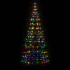 LED Kalėdų eglutė ant vėliavos stiebo 200 LED Spalvingi 180 cm