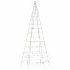 LED Kalėdų eglutė ant vėliavos stiebo 200 LED Spalvingi 180 cm