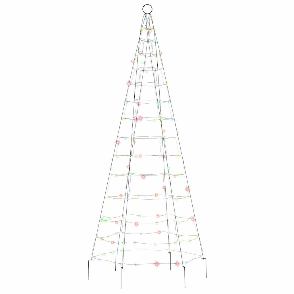 LED Kalėdų eglutė ant vėliavos stiebo 200 LED Spalvingi 180 cm