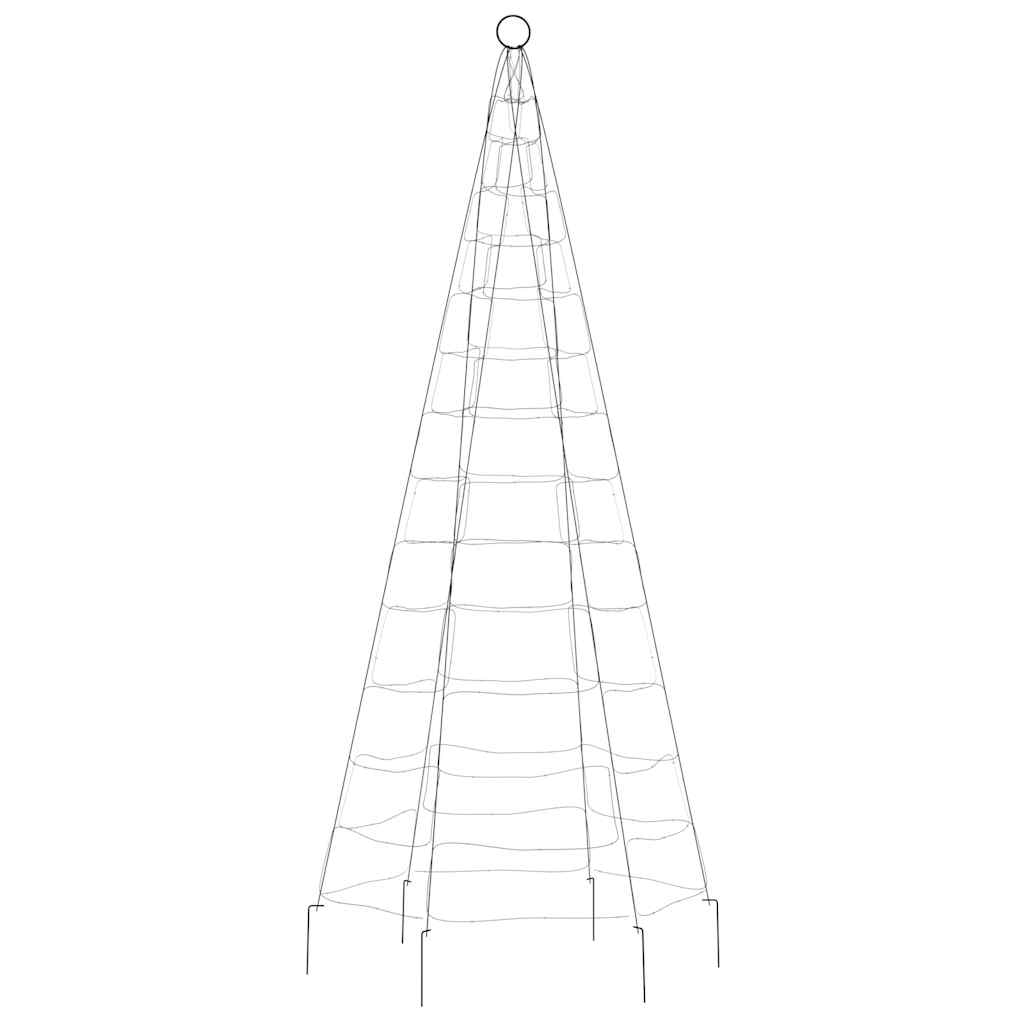 vidaXL LED Kalėdų eglutė ant vėliavos stiebo 200 LED Spalvingi 180 cm