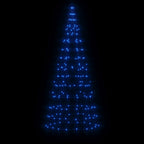 LED Kalėdų eglutė ant vėliavos stiebo 200 LED Mėlyna 180 cm