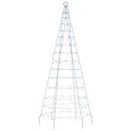 LED Kalėdų eglutė ant vėliavos stiebo 200 LED Mėlyna 180 cm