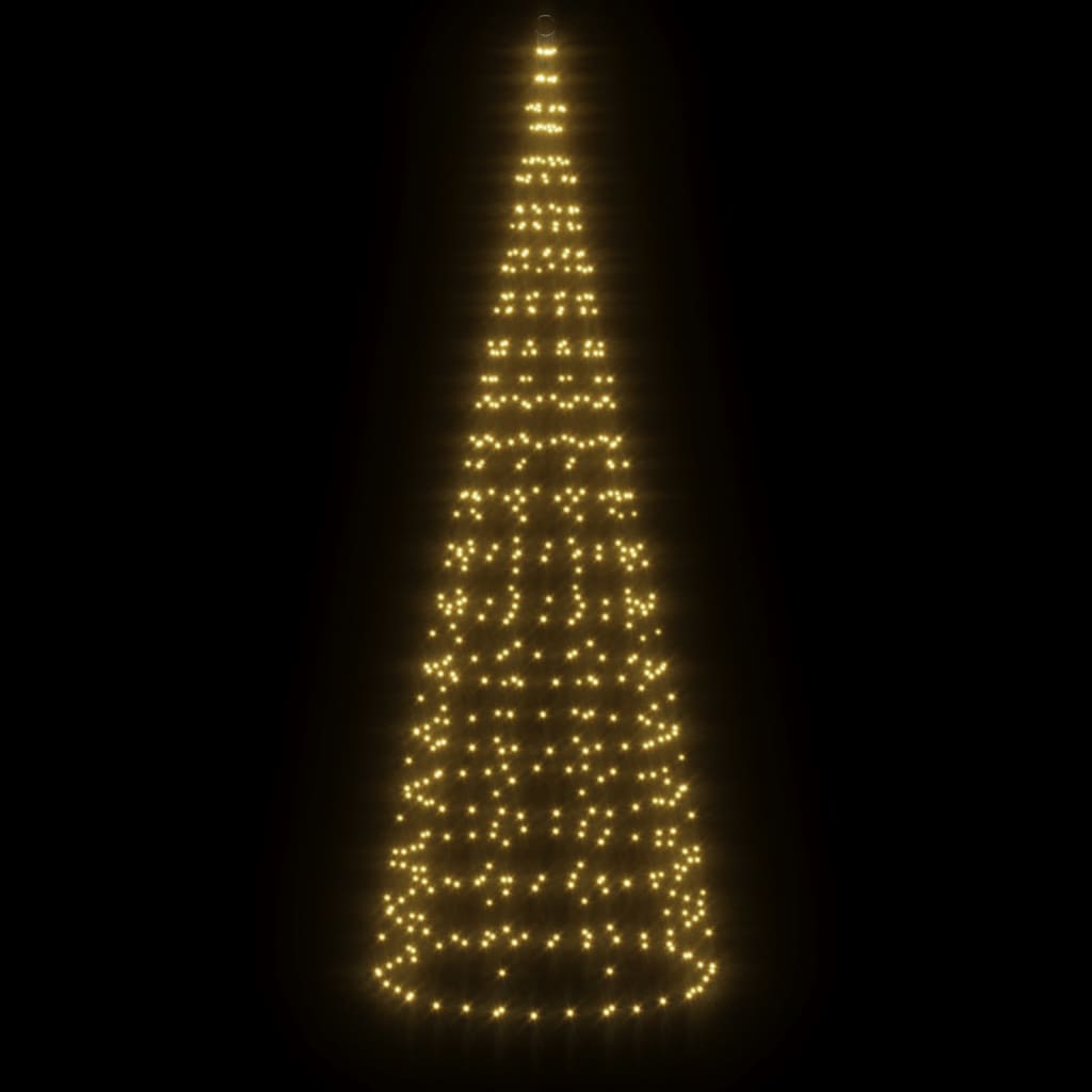LED Kalėdų eglutė ant vėliavos stiebo 550LED Šiltai balta 300cm