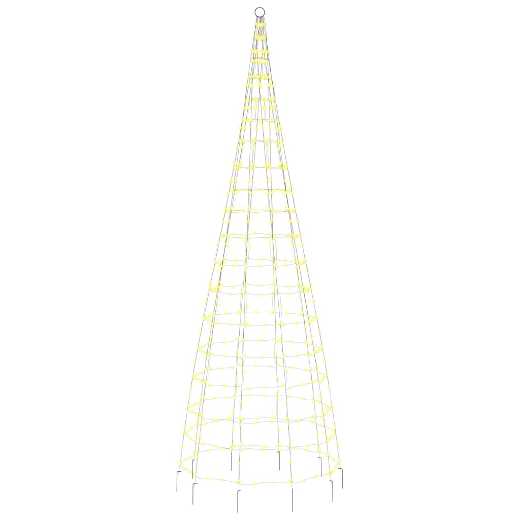 vidaXL LED Kalėdų eglutė ant vėliavos stiebo 550LED Šiltai balta 300cm