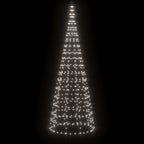 LED Kalėdų eglutė ant vėliavos stiebo 550 LED Šalta Balta 300cm