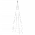 LED Kalėdų eglutė ant vėliavos stiebo 550 LED Šalta Balta 300cm