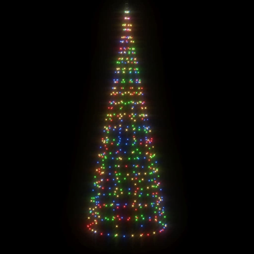 LED Kalėdų eglutė ant vėliavos stiebo 550 LED Spalvingi 300 cm