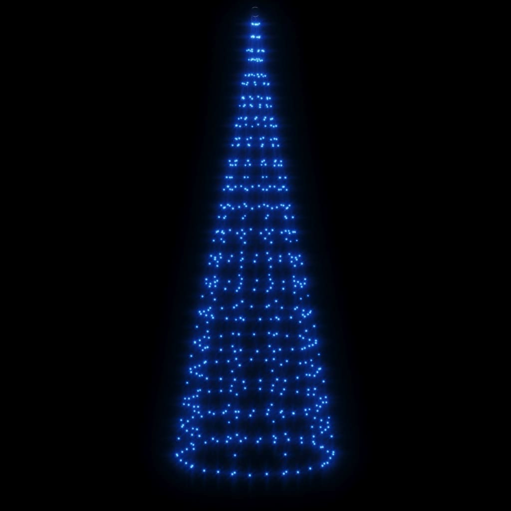 LED Kalėdų eglutė ant vėliavos stiebo 550 LED Mėlyna 300 cm