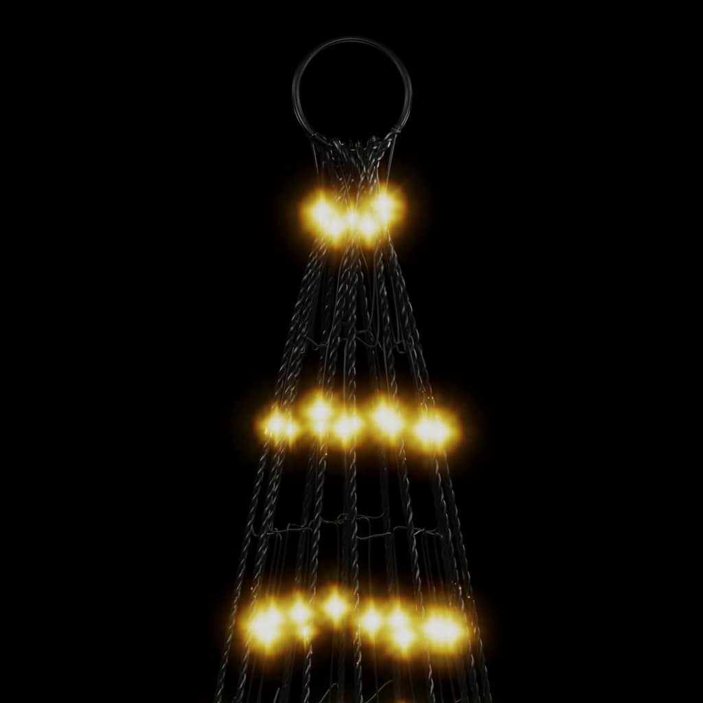 LED Kalėdų eglutė ant vėliavos stiebo 1534 LED šiltai balta