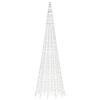 LED Kalėdų eglutė ant vėliavos stiebo 1534 LED šaltai balta