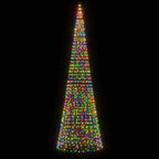LED Kalėdų eglutė ant vėliavos stiebo 1534 LED Spalvingi 500 cm