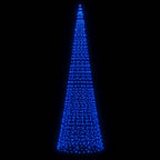 LED Kalėdų eglutė ant vėliavos stiebo 1534 LED Mėlyna 500 cm