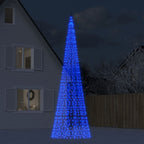 LED Kalėdų eglutė ant vėliavos stiebo 1534 LED Mėlyna 500 cm