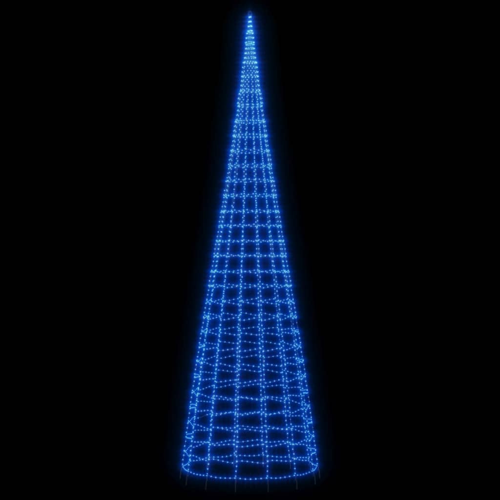 LED Kalėdų eglutė ant vėliavos stiebo 3000 LED Mėlyna 800 cm