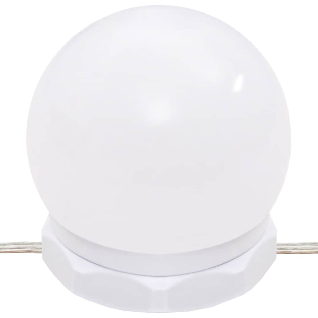 Kosmetinis staliukas su LED lemputėmis, baltas, 96x40x142cm