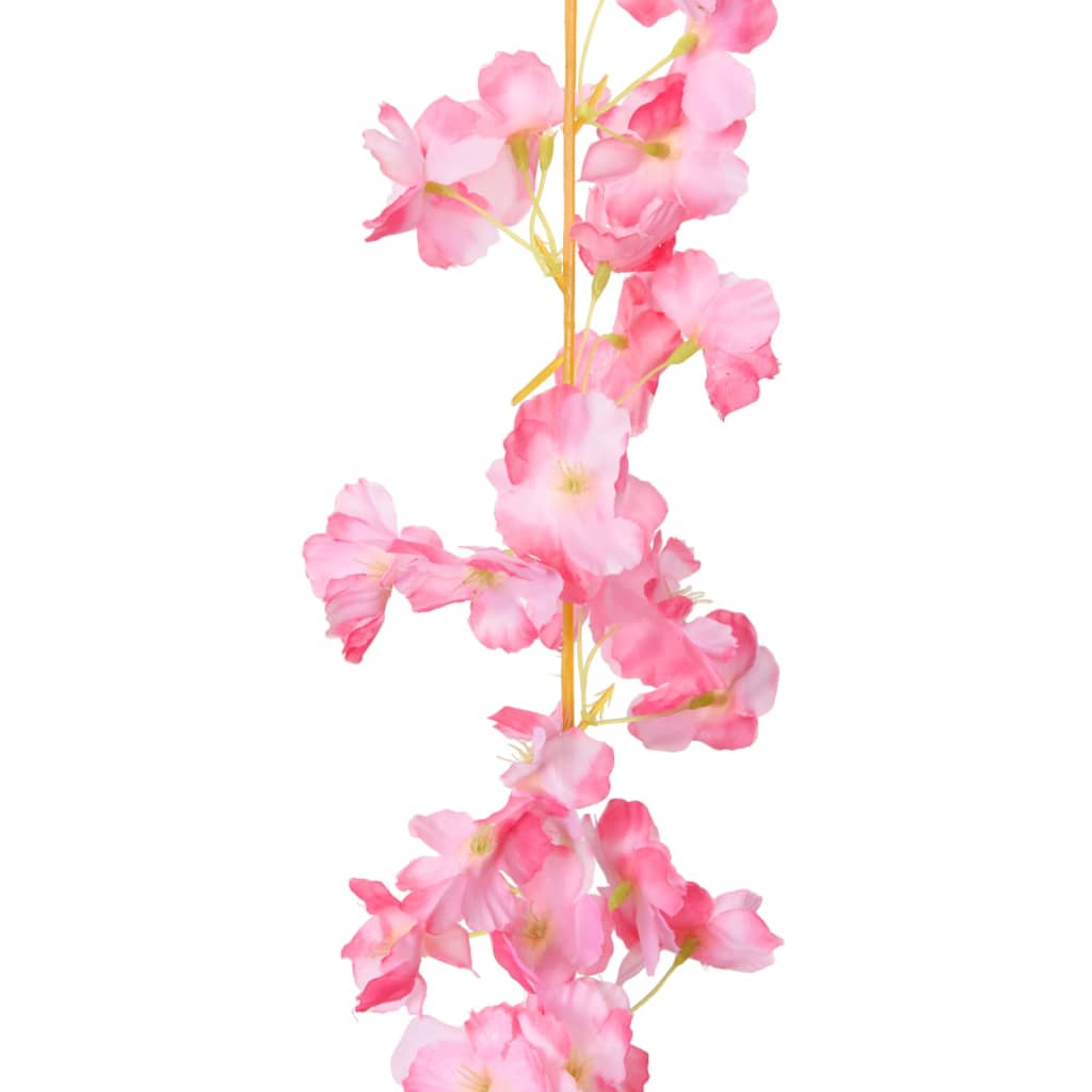 Kalėdinės gėlių girliandos, 6vnt., tamsiai rožinės, 180cm