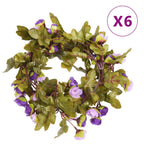 Kalėdinės gėlių girliandos, 6vnt., šviesiai violetinės, 215cm