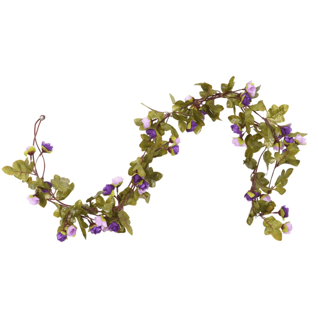 Kalėdinės gėlių girliandos, 6vnt., šviesiai violetinės, 215cm