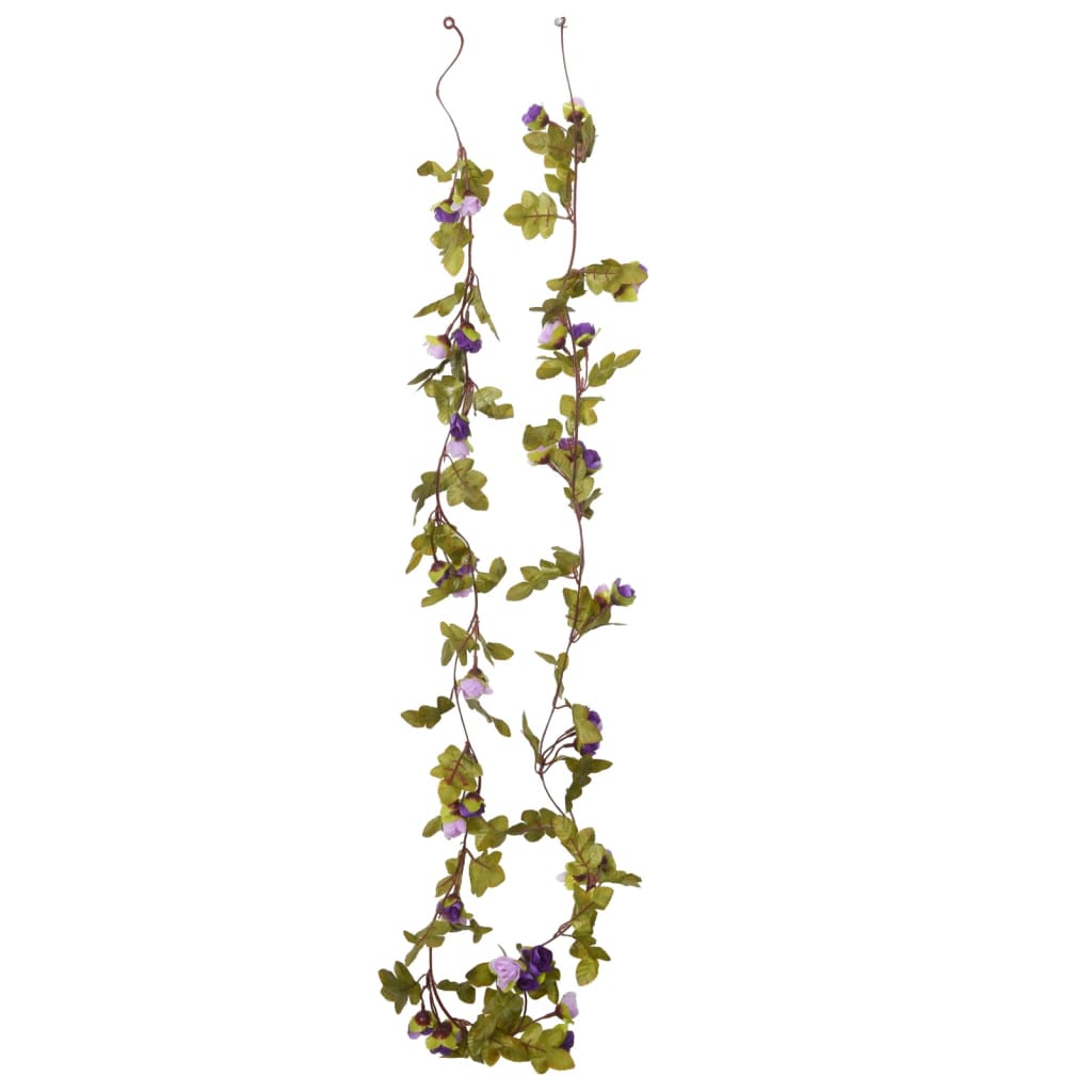 Kalėdinės gėlių girliandos, 6vnt., šviesiai violetinės, 215cm