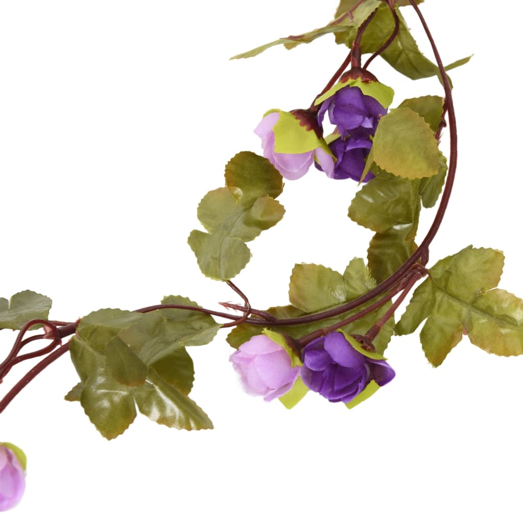Kalėdinės gėlių girliandos, 6vnt., šviesiai violetinės, 215cm