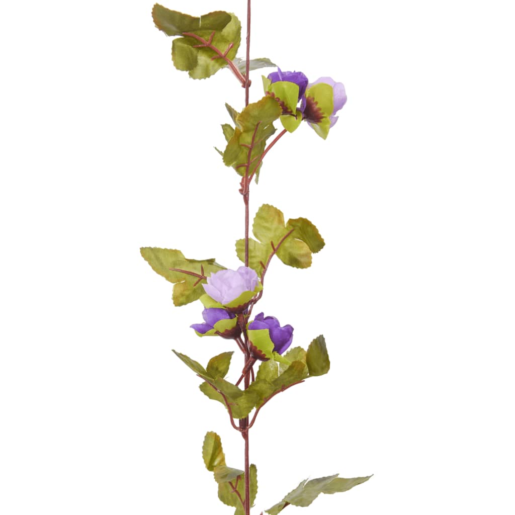 Kalėdinės gėlių girliandos, 6vnt., šviesiai violetinės, 215cm