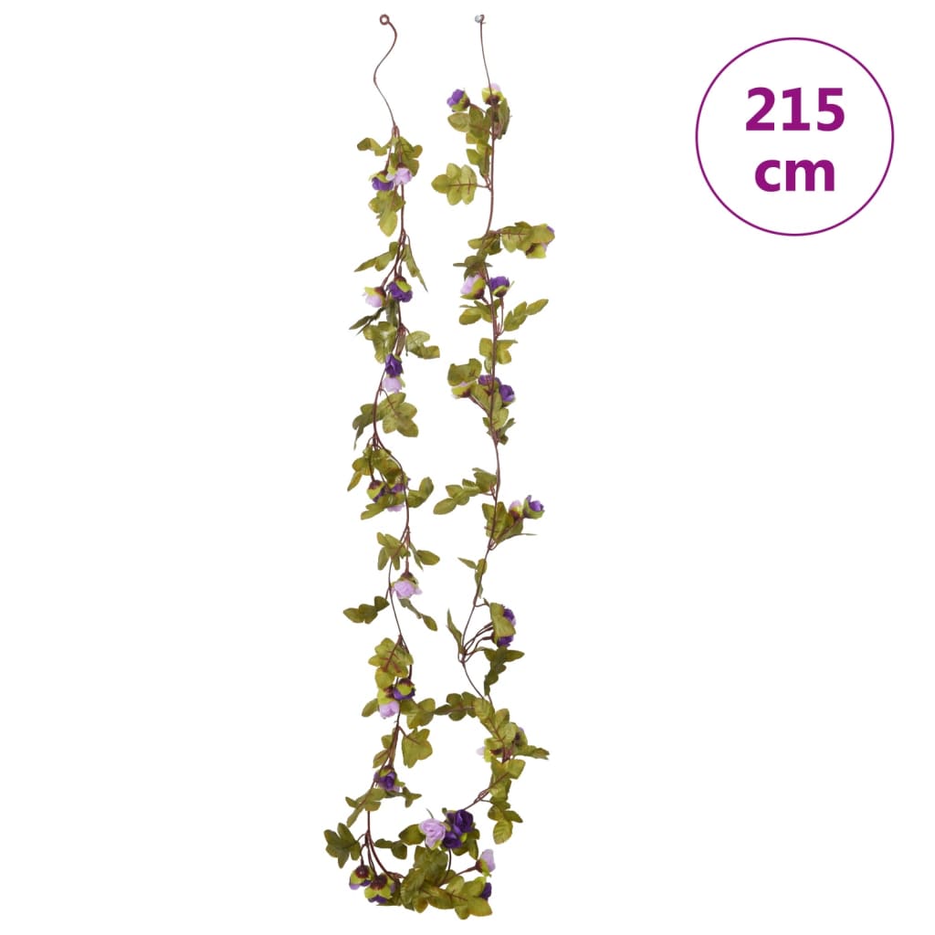 Kalėdinės gėlių girliandos, 6vnt., šviesiai violetinės, 215cm