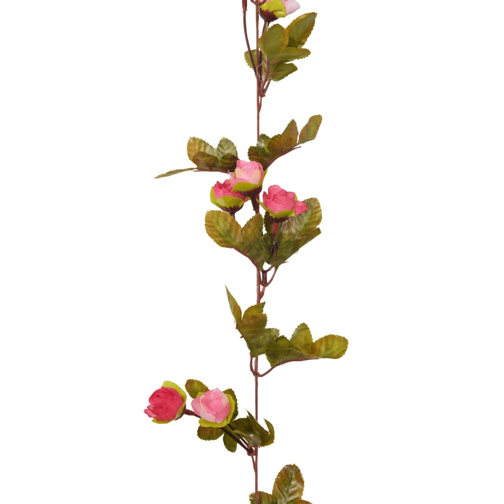 Kalėdinės gėlių girliandos, 6vnt., rožių spalvos, 215cm