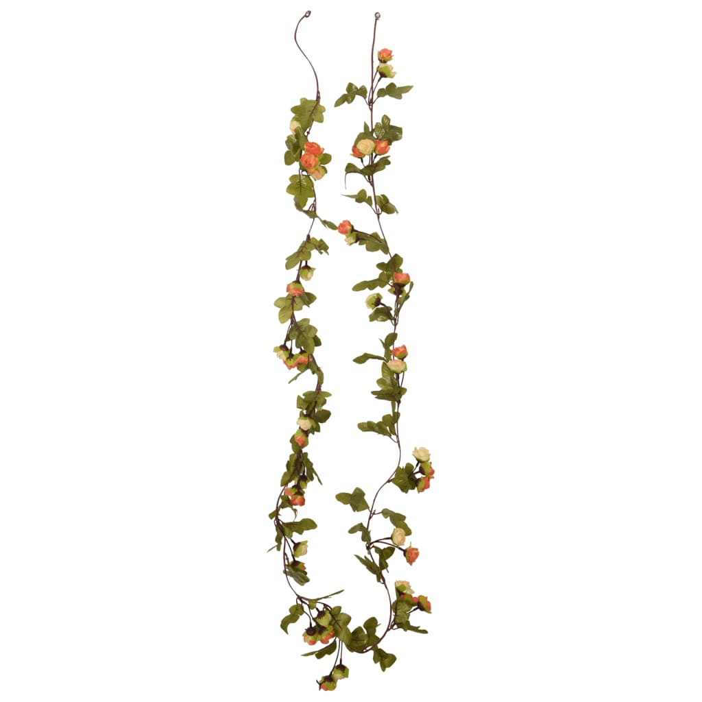 Kalėdinės gėlių girliandos, 6vnt., saulėlydžio raudonos, 215cm